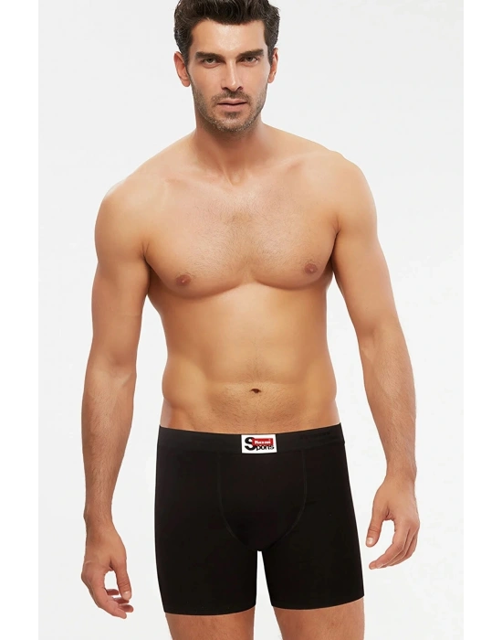 2li Boxer Arsenal Düz Uzun Boy Pamuklu Likralı Erkek Boxer