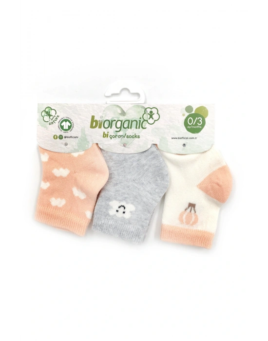 3lü Cloudy Kız Bebek Çorabı 68450