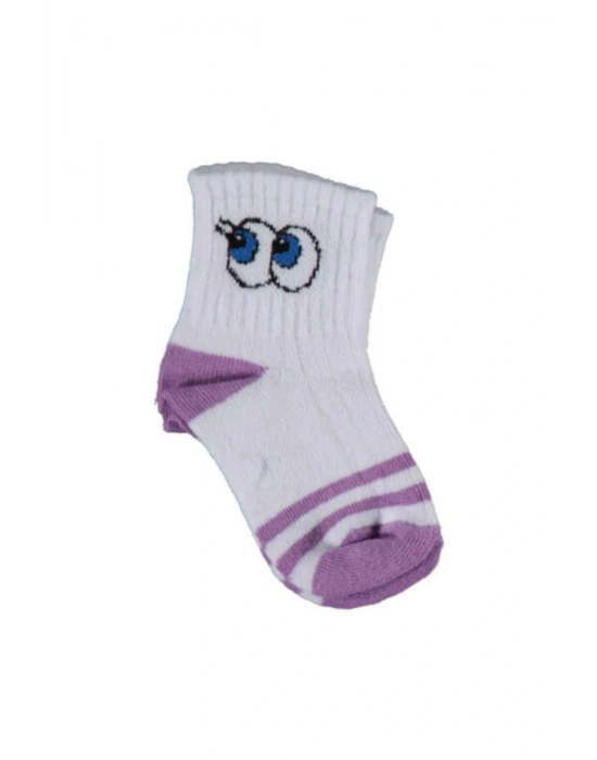 Organik Çorap Soket Kısa Eyes Lila