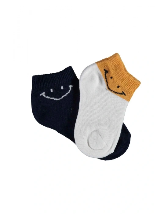 Biorganic Smile 2Li Yaş Patik Çorap 68428 Ekru Lacivert