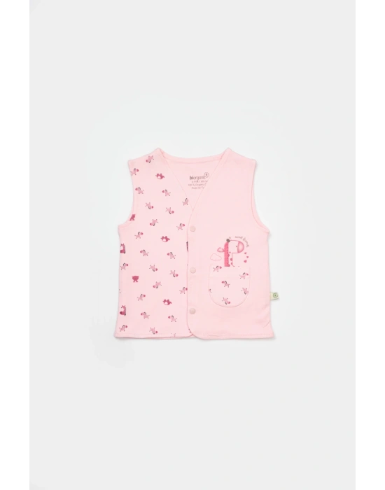 Hayvanlı Pembe Yelek 61503