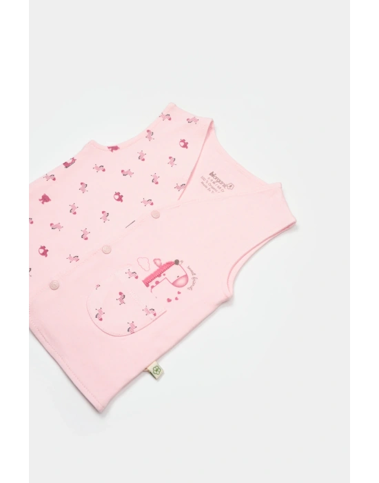 Hayvanlı Pembe Yelek 61503