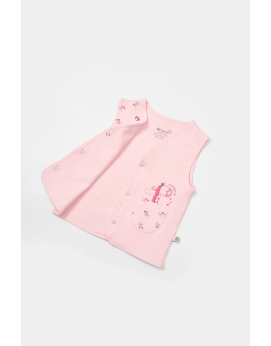 Hayvanlı Pembe Yelek 61503