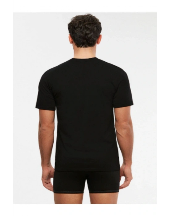 Erkek Siyah Eduardo 2li T-shirt Atlet