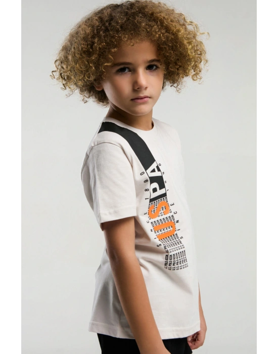 Erkek Çocuk Krem Bermuda Takım