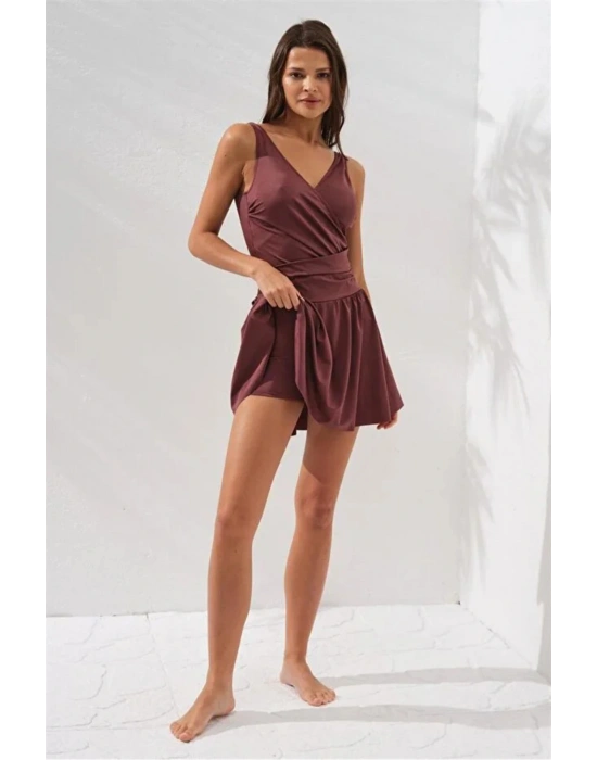 Lena Kruvaze Formlu Şortlu Elbise Mayo DLX-231130