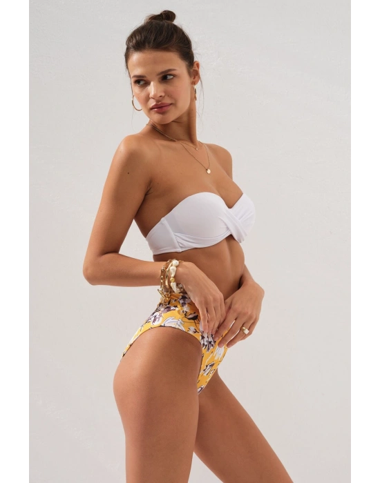 Bonie Dolgulu Straplez Yüksek Bel Bikini Takım Bloom 231225-d