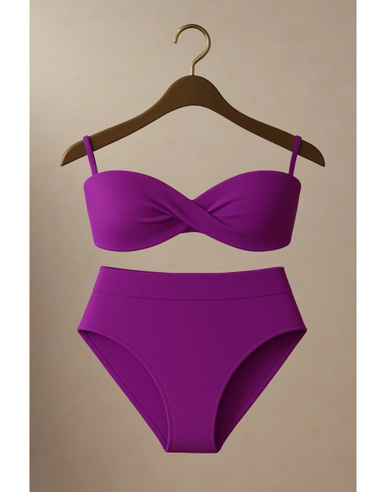 Yeni Sezon Bikini – Dolgulu Straplez Şıklık, Yüksek Bel | 2025 Sezon Renkleriyle
