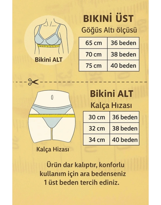 Düğüm Detaylı Yüksek Bel Dolgulu Straplez -Urrenn Kapatıcı - 2025 Yeni Sezon Bikini Takımı
