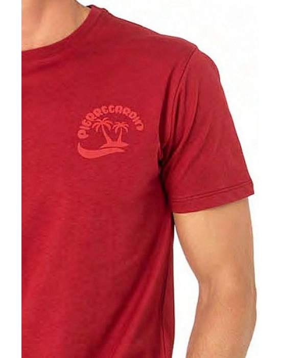 6079 Erkek Kısa Kollu Bisiklet Yaka Pijama Takım-Bordo