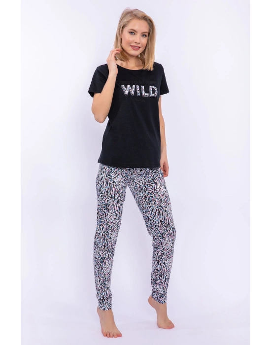 Wild Siyah Kadın Slim Fit Takım