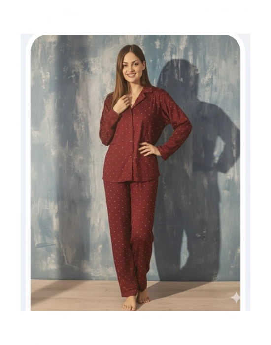 Yeni Sezon Uzun Kollu Yumuşak Dokulu Kışlık Kadın Pijama Takımı