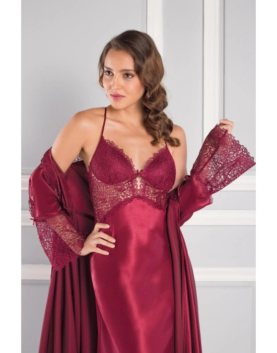 Saten Altılı Gelin Çeyiz Seti - 6620 Bordo