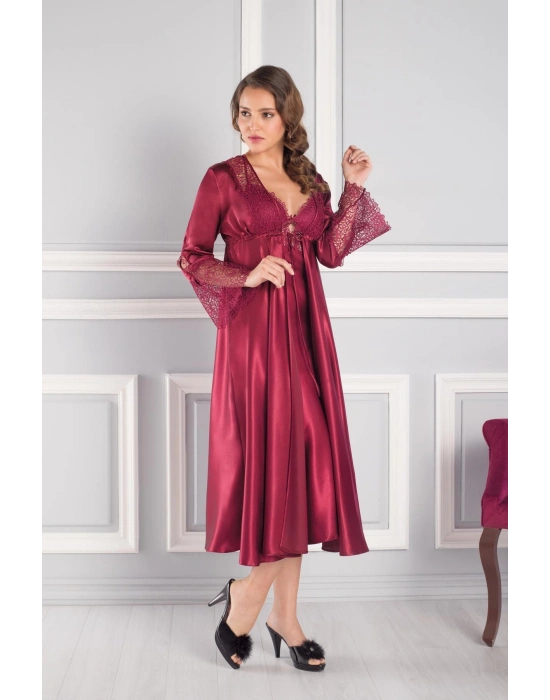 Saten Altılı Gelin Çeyiz Seti - 6620 Bordo