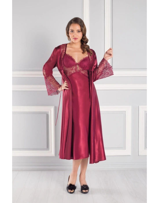 Saten Altılı Gelin Çeyiz Seti - 6620 Bordo