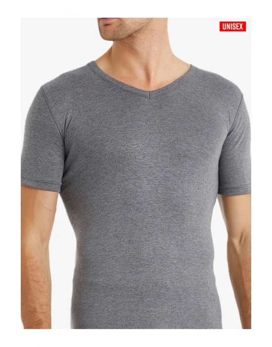 Unisex Termal Tişört 2. Seviye 1263 - Gri Melanj