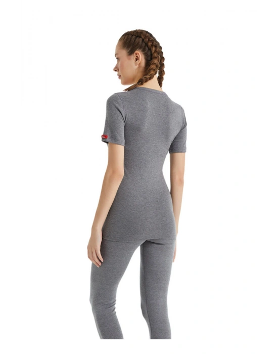 Unisex Termal Tişört 2. Seviye 1263 - Gri Melanj