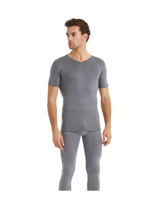 Unisex Termal Tişört 2. Seviye 1263 - Gri Melanj