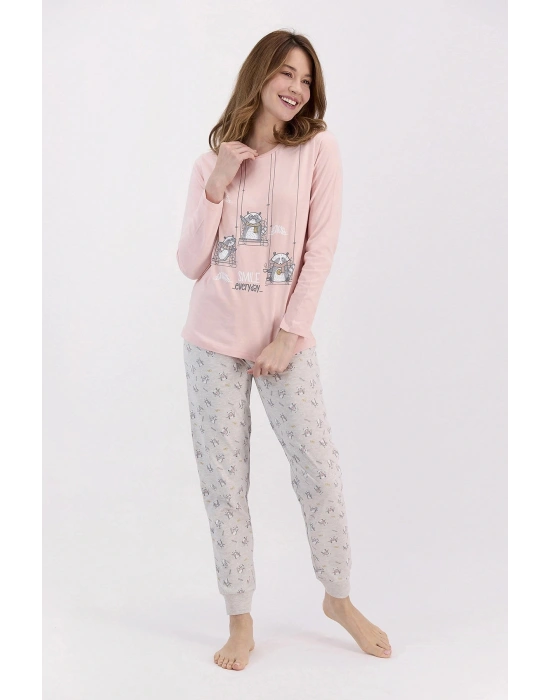 Smile Every Day Pudra Kadın Pijama Takımı
