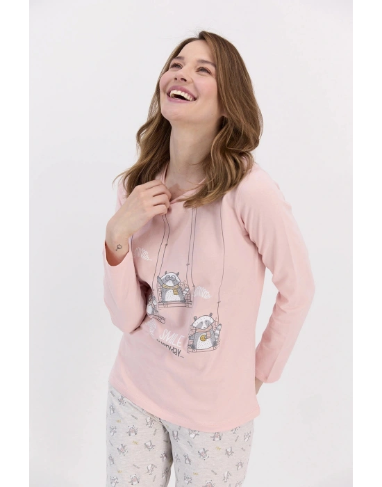 Smile Every Day Pudra Kadın Pijama Takımı