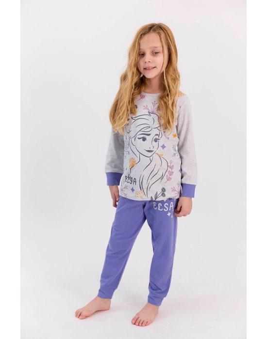 Frozen Lisanslı Elsa Karmelanj Kız Çocuk Pijama Takımı D4608-c