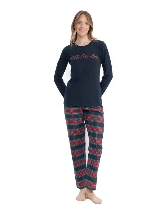 U.S. Polo Assn. Kadın Uzun Kollu Yuvarlak Yaka Pijama Takımı S25131
