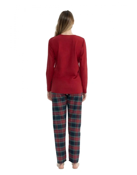 U.S. Polo Assn. 17131 Ekose Desenli Uzun Kollu Yuvarlak Yaka Pijama Takımı