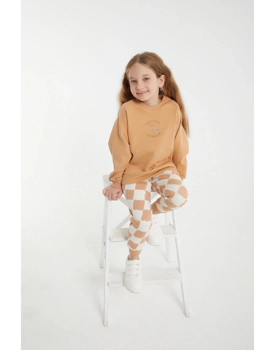 Rolypoly Wild Stylish Camel Kız Çocuk Eşofman Takım