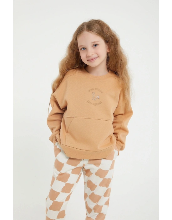 Rolypoly Wild Stylish Camel Kız Çocuk Eşofman Takım