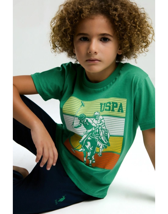 U.S. Polo Assn Erkek Çocuk Yeşil Pijama Takımı