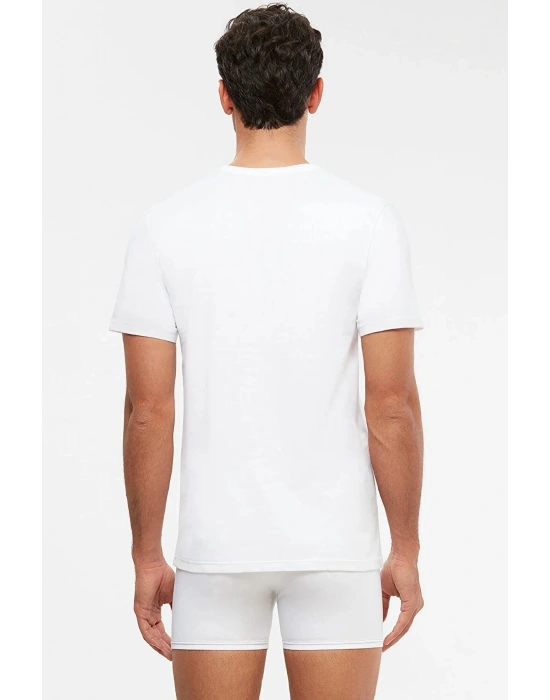 Eduardo Bisiklet Yaka 2li Erkek T-shirt, %100 Pamuklu Bisiklet Yaka Kısa Kol T-shirt