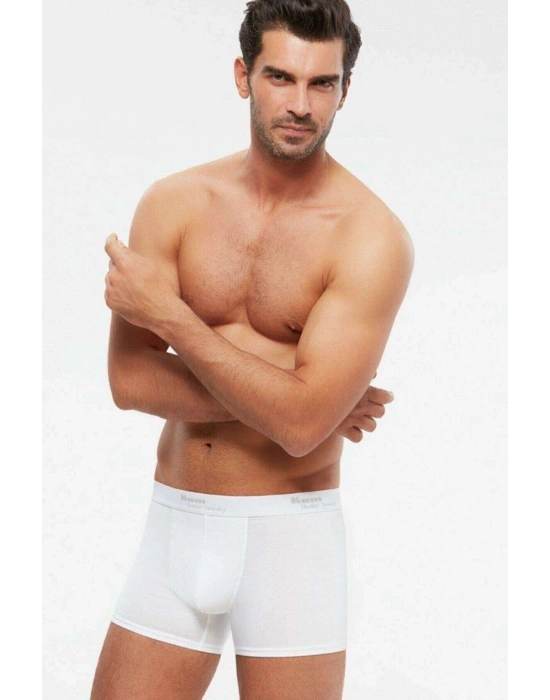 Erkek Beyaz Tight Likralı Boxer Şort 2li Fırsat Paketi