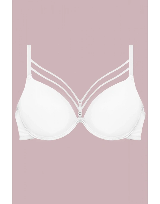 1020 Kadın Balenli Desteksiz Tak Çıkar Askı Sütyen-Beyaz
