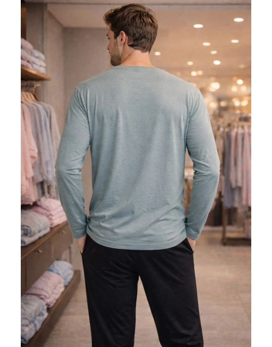 Fit Cotton Düğmeli Yaka Pijama Takımı %100 Saf Pamuk Kumaş