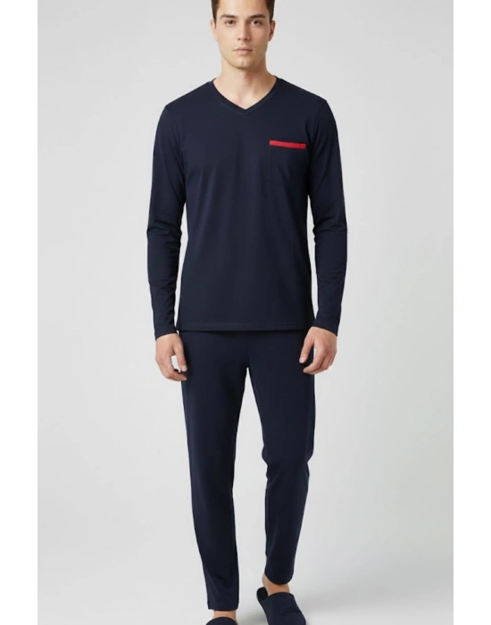 Fit Cotton Düğmeli Yaka Pijama Takımı %100 Saf Pamuk Kumaş