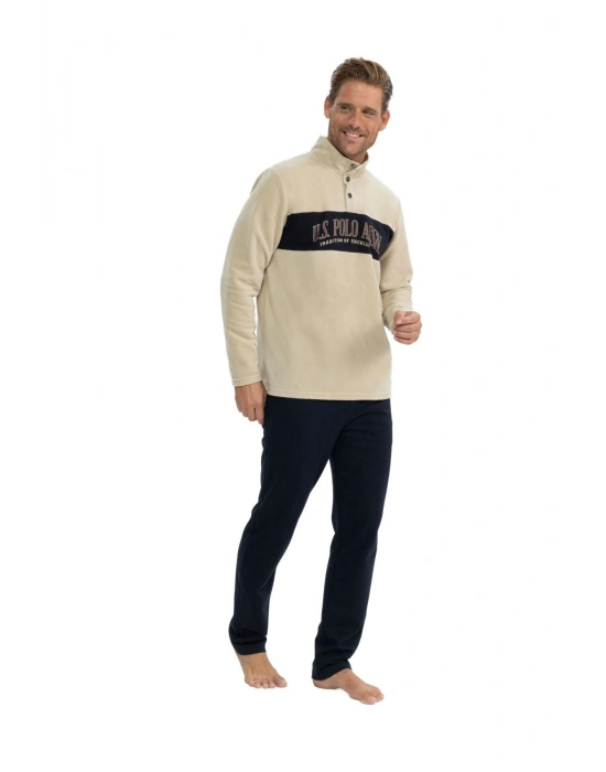 U.S. Polo Assn. Erkek Uzun Kollu Polar İki İplik Eşofman Pijama Takımı S25826