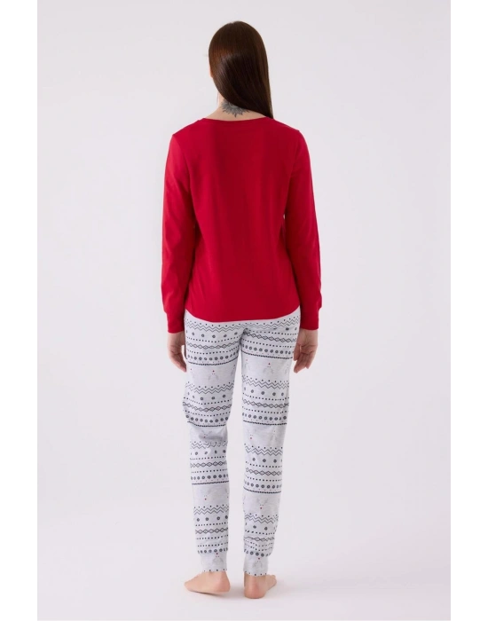Anne Kız Kırmızı Pijama Takım, Kombin Yapmak İçin tek tek sepete eklenmelidir