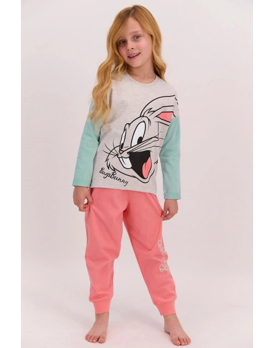 Bugs Bunny Lisanslı Bejmelanj Kız Çocuk Pijama Takımı
