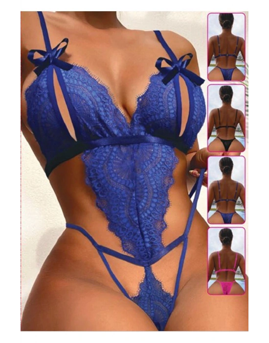 Dantelli Babydoll Özel Bölgesi Açık Fantezi Kostüm Bodysuit