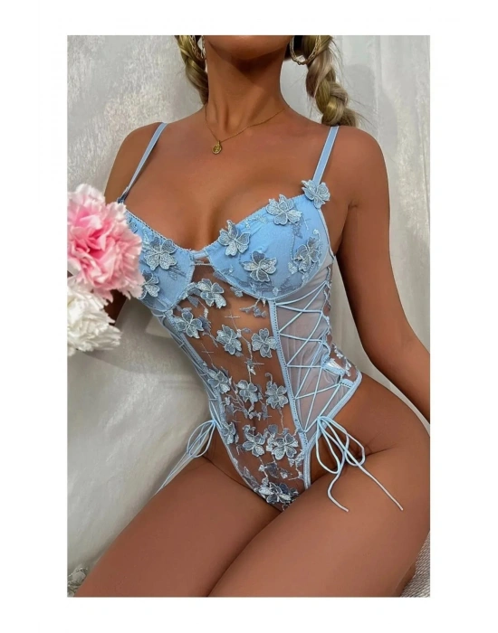 Sipsi Shop Kadın Çiçekli Fantezi Bodysuit 8423