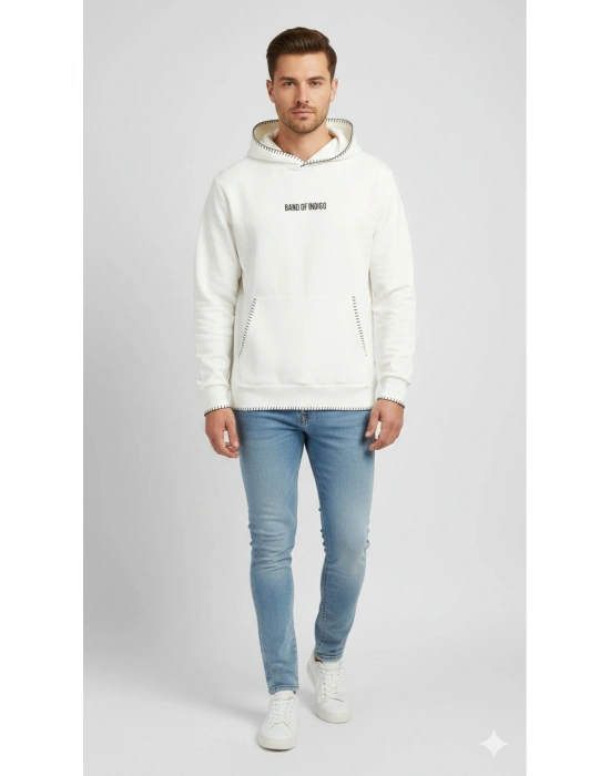 Erkek Beyaz Uzun Kollu Sweatshirt
