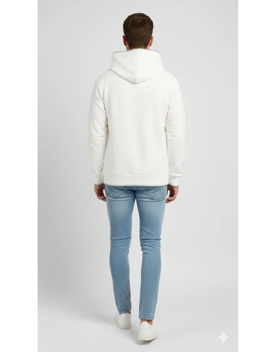 Erkek Beyaz Uzun Kollu Sweatshirt
