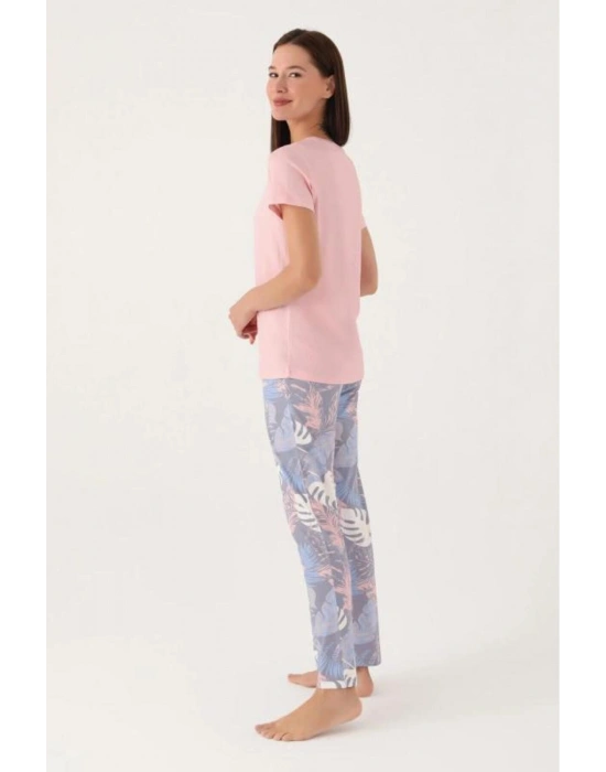 8801 Kısa Kollu Patlı Battal Kadın Pijama Takımı