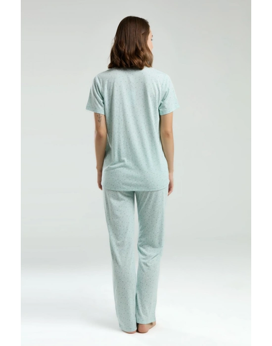 Kadın Gömlek Pijama Takım, Viskon Kumaş, Cep Detaylı