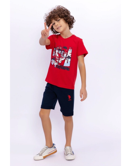U.s. Polo Assn Kırmızı Yeşili Erkek Çocuk Bermuda Takım