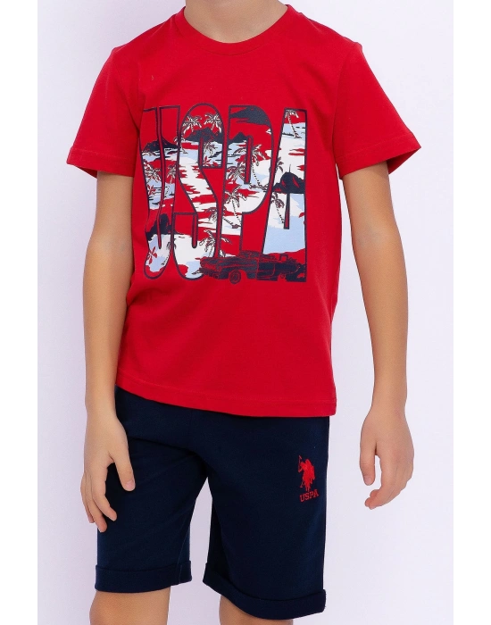 U.s. Polo Assn Kırmızı Yeşili Erkek Çocuk Bermuda Takım