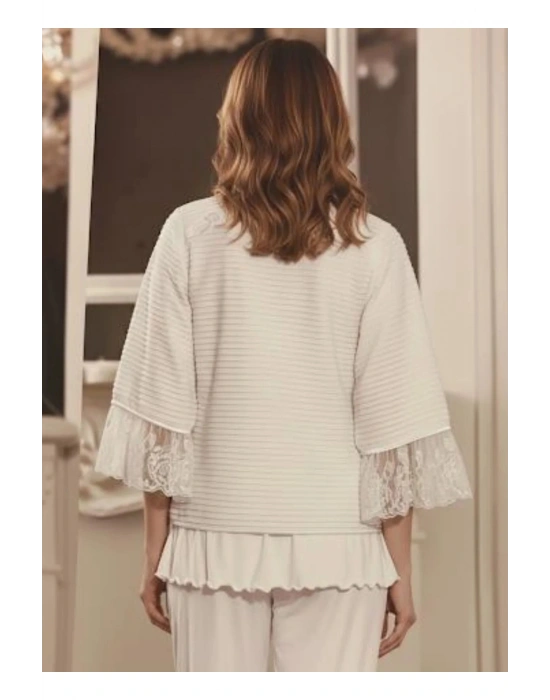 Ekru Lohusa Sabahlık Pijama Takımı 852