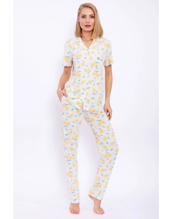Lemons Kremmelanj Slim Fit Gömlek Pijama Takımı