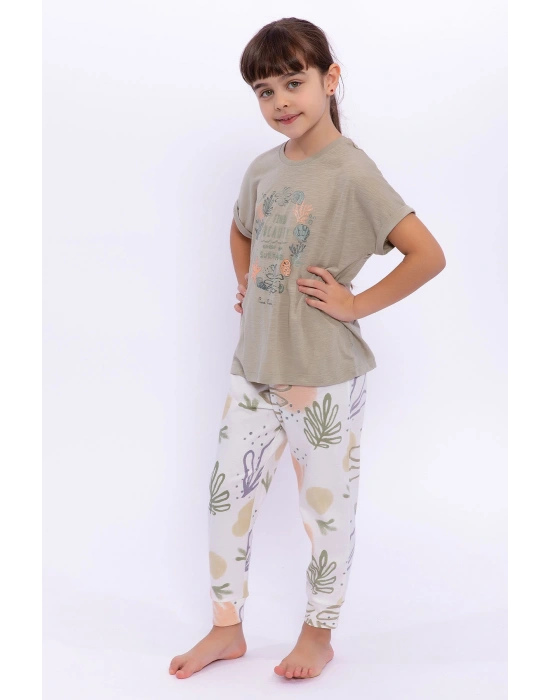 Find Beauty Kahverengi Kız Çocuk Pijama Takımı