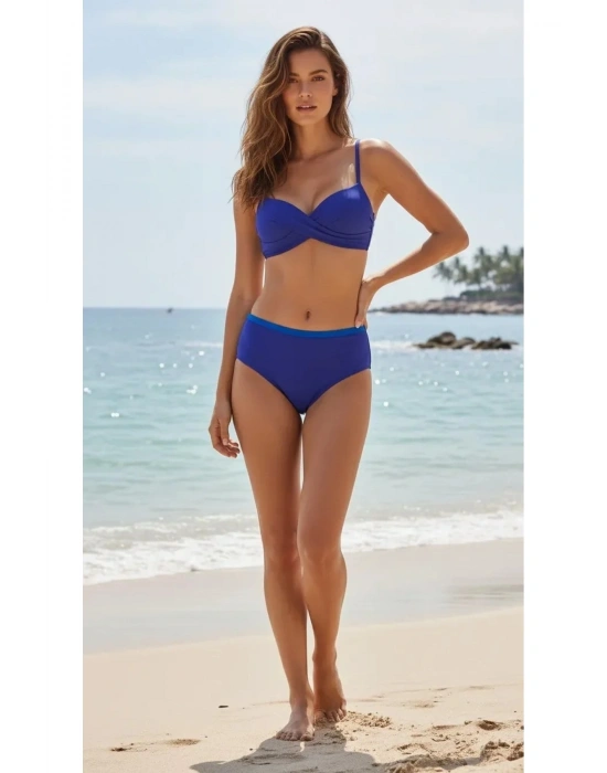 Bonie Dolgulu Straplez Yüksek Bel Bikini Takım